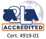 A2LA accredited symbol + Certificate Number